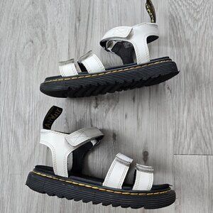 Dr. Martens Klaire J white vegan leather strappy platform sandal shoes KIDS 13
